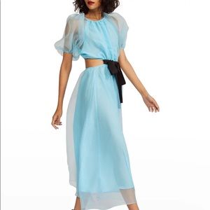 Cynthia Rowley Clara Organza Dress in blue. NWT